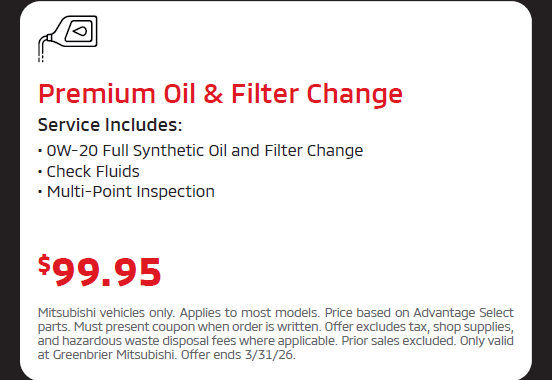 Premium Oil & Filter Change